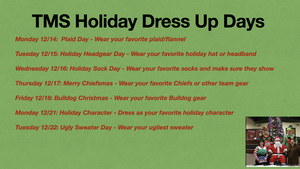 TMS Holiday Dress Up Days