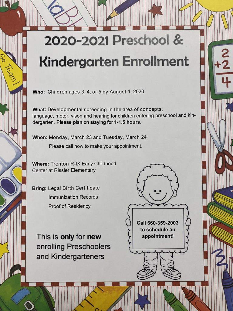 Call today to schedule a preschool screening! 